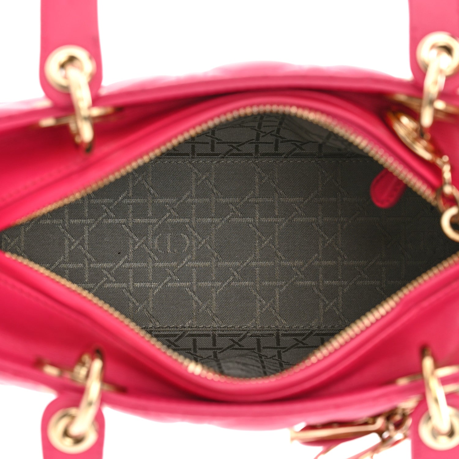 Christian Dior Lambskin Cannage Medium Lady Dior Fuchsia 5 of 11