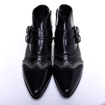 Givenchy Calfskin Studded Punk Ankle Boots 36 Black 6 of 13