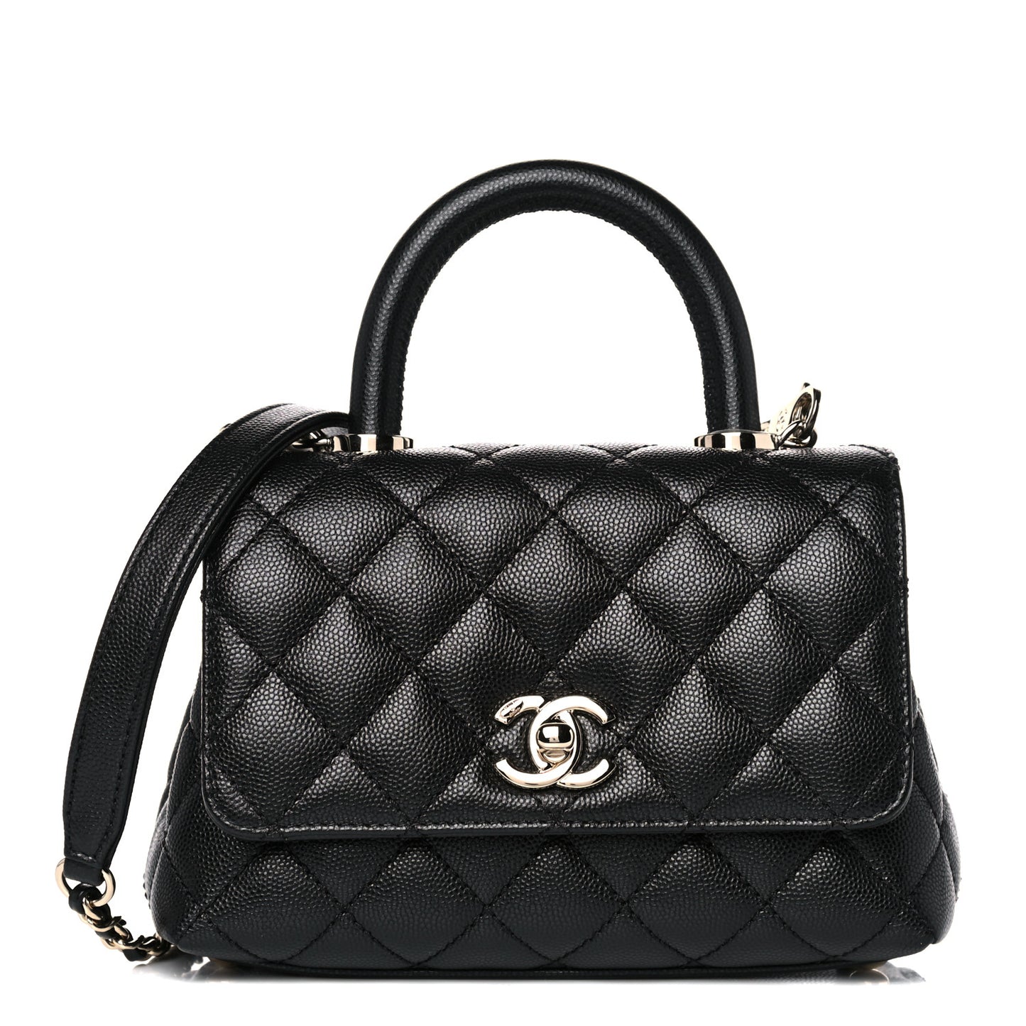 Caviar Quilted Extra Mini Coco Handle Flap Black