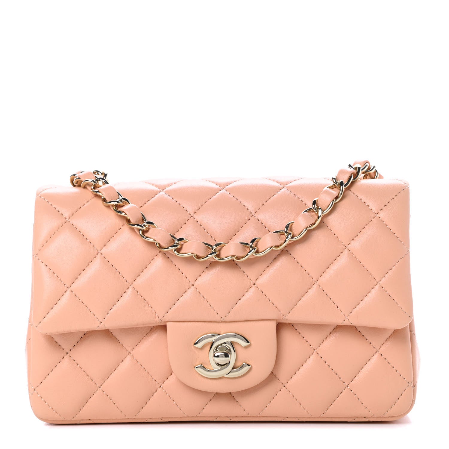 Chanel Lambskin Quilted Mini Rectangular Flap Light Pink 1 of 10