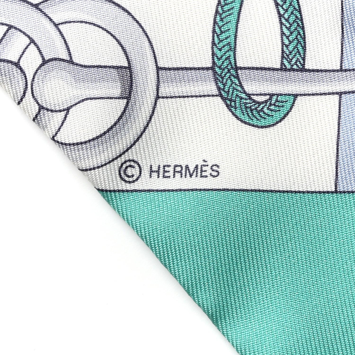 Hermes Silk Cliquetis Twilly Ciel White Menthol 4 of 7