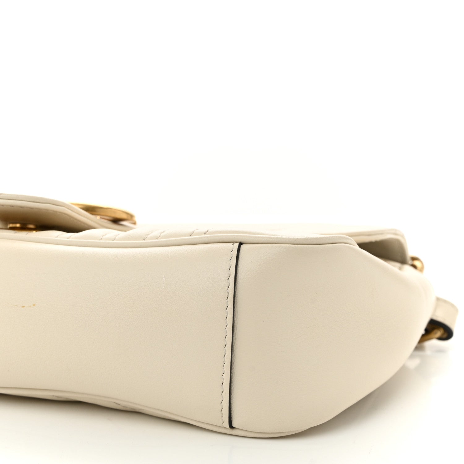 Gucci Calfskin Matelasse Small GG Marmont Shoulder Bag White 10 of 11