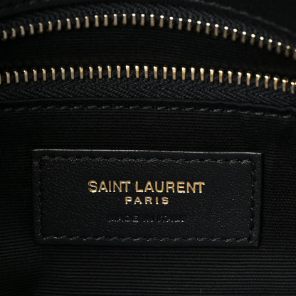 Saint Laurent Lambskin Quilted Toy Loulou Puffer Monogram Chain Satchel Black 6 of 9