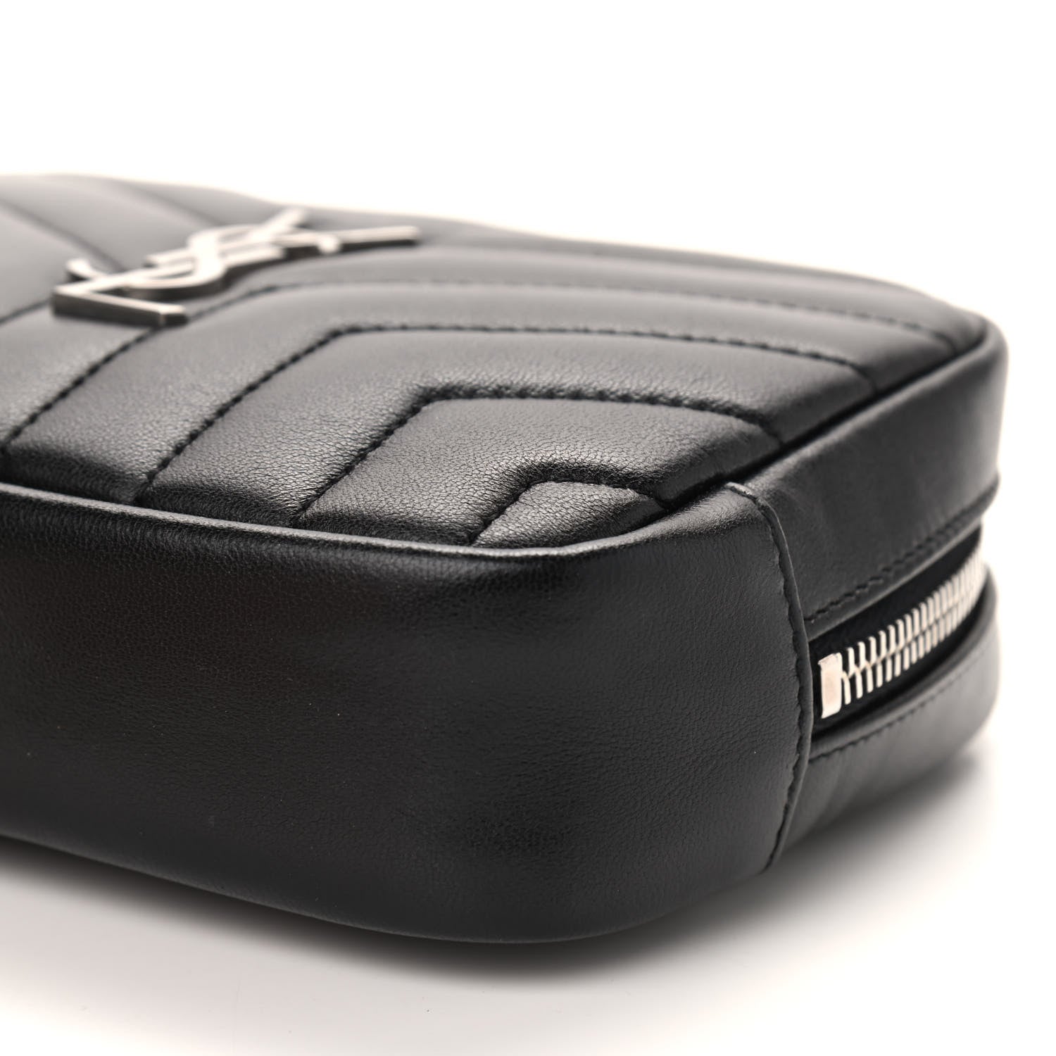 Saint Laurent Lambskin Y Quilted Monogram Loulou Cosmetic Case Black 8 of 8