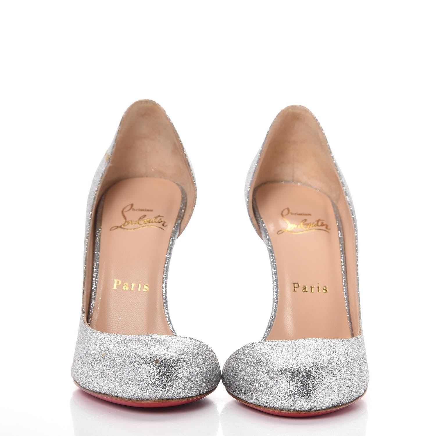 Christian Louboutin Mini Glitter Helmour 100 Pumps 36 Silver 2 of 11
