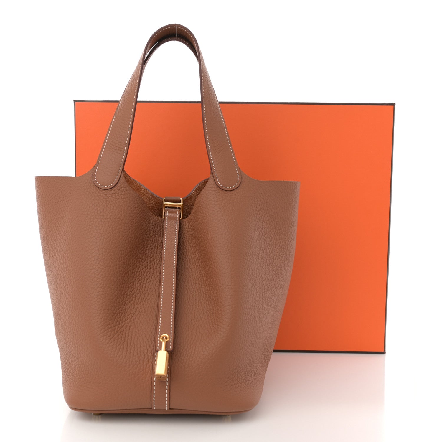 Hermes Taurillon Clemence Picotin Lock 22 MM Gold 11 of 11