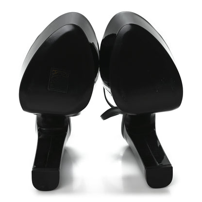 Saint Laurent Patent Sexy 95 Tanouk Platform Sandals 39.5 Black 6 of 10