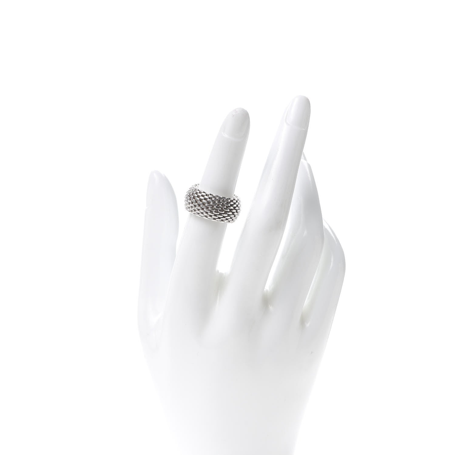 Tiffany Sterling Silver Somerset Mesh Ring 49 5 2 of 4
