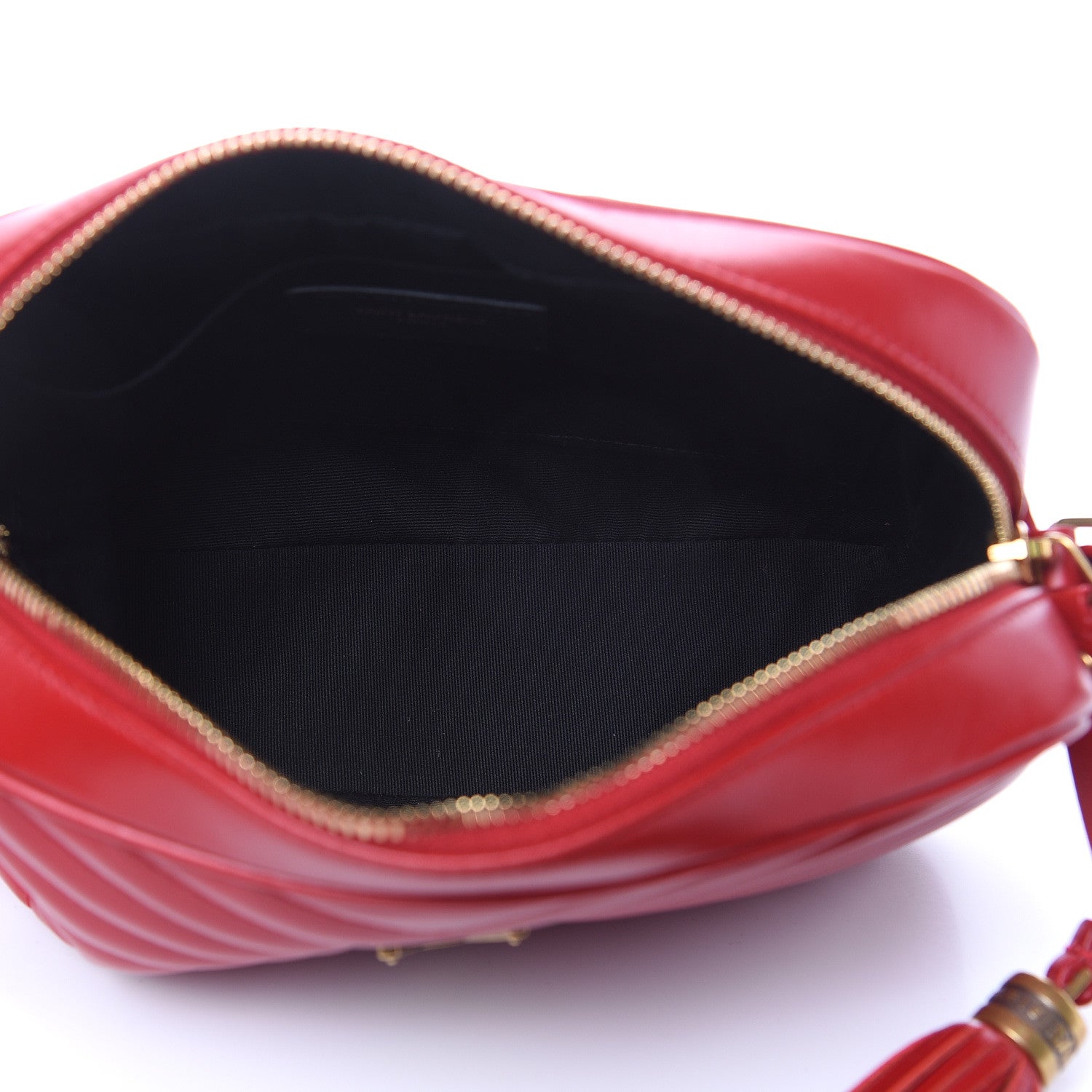 Saint Laurent Calfskin Matelasse Monogram Lou Camera Bag Red 5 of 9