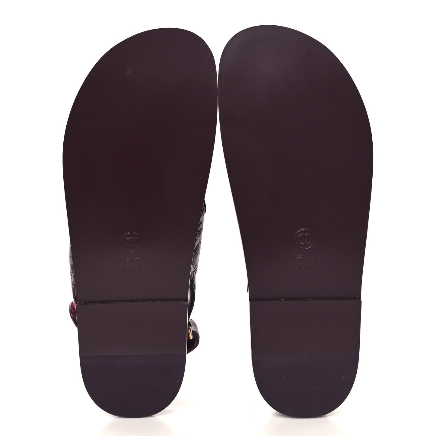 Grained Calfskin Velcro Dad Sandals 40.5 Burgundy
