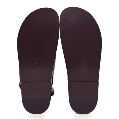 Chanel Grained Calfskin Velcro Dad Sandals 40.5 Burgundy 6 of 10