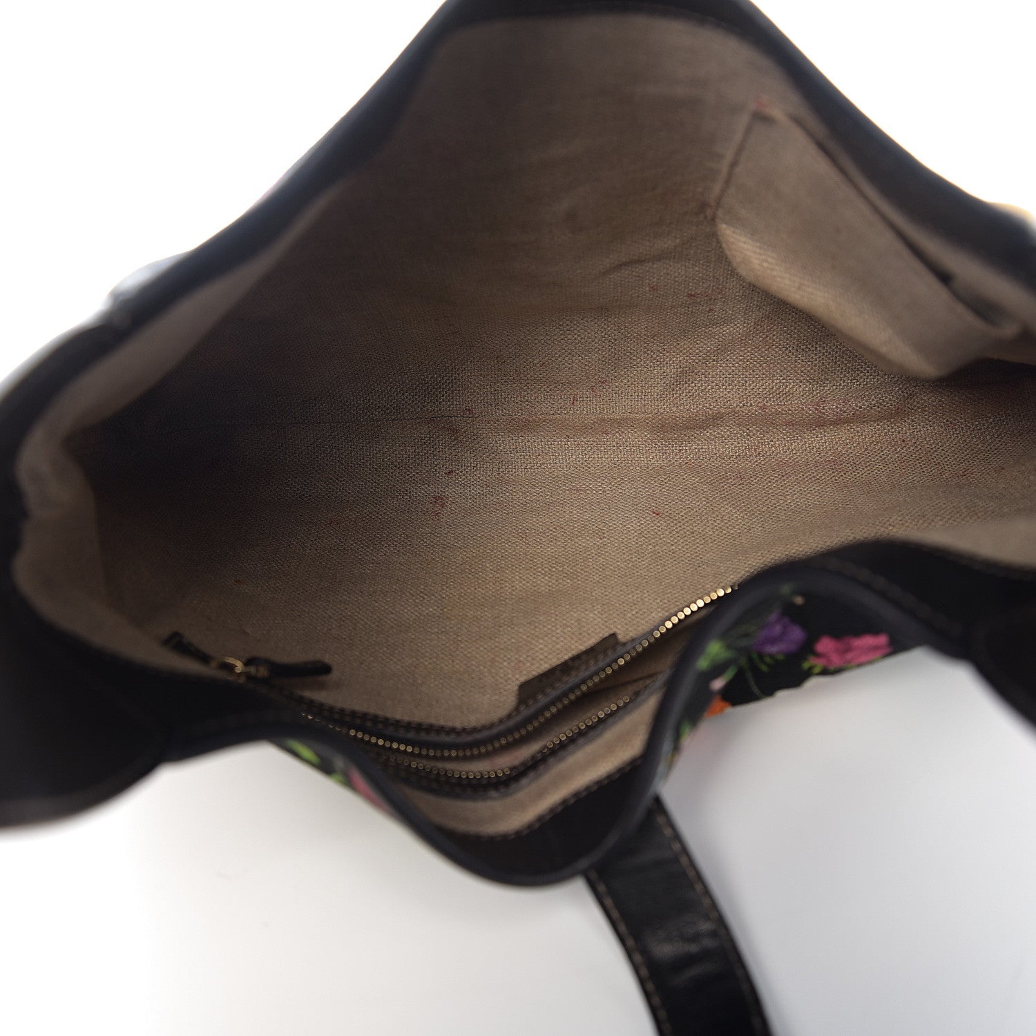 Gucci Canvas Floral Flora Medium Jackie O Bouvier Hobo Black 4 of 15