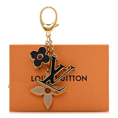 Louis Vuitton Metal Enamel Fleur De Monogram Bag Charm Dore 6 of 6