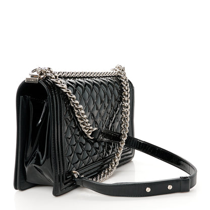 Chanel Patent Calfskin Quilted New Medium Plexiglass Boy Flap Black 3 of 10