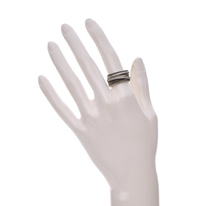 David Yurman Sterling Silver Diamond 11mm Wide Crossover Cable Ring 53 6.25 2 of 5