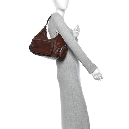 Prada Washed Calfskin Re-Edition 2005 Sacca Hobo Cocoa 2 of 9