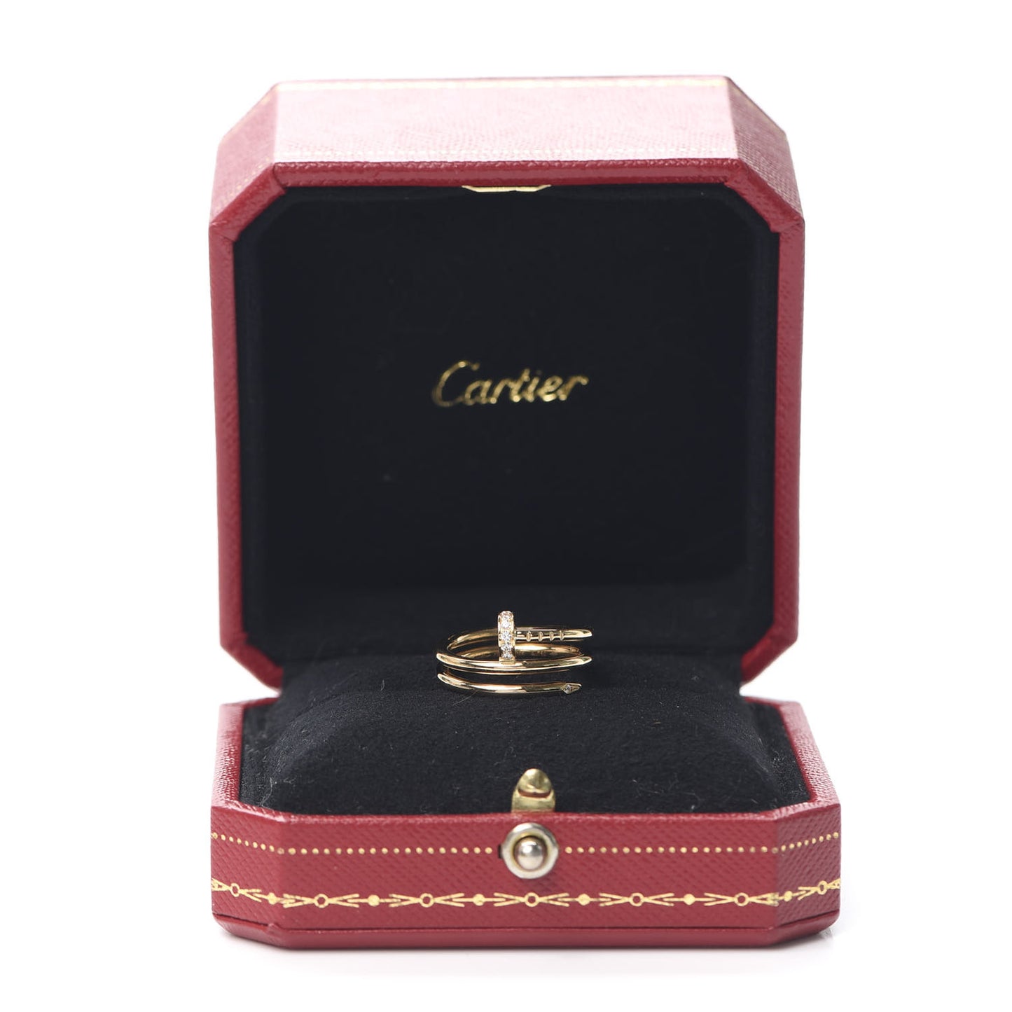 18K Yellow Gold Diamond Double Juste Un Clou Ring 48 4.5