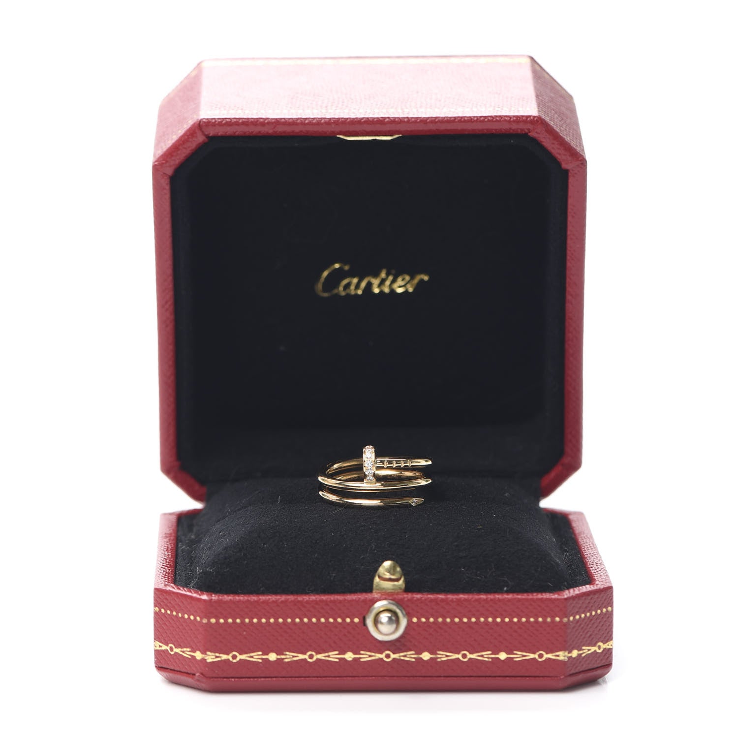 Cartier 18K Yellow Gold Diamond Double Juste Un Clou Ring 48 4.5 6 of 6