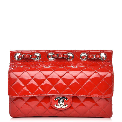 Chanel Patent Quilted Medium Diagonal CC Flap Red 1 of 10