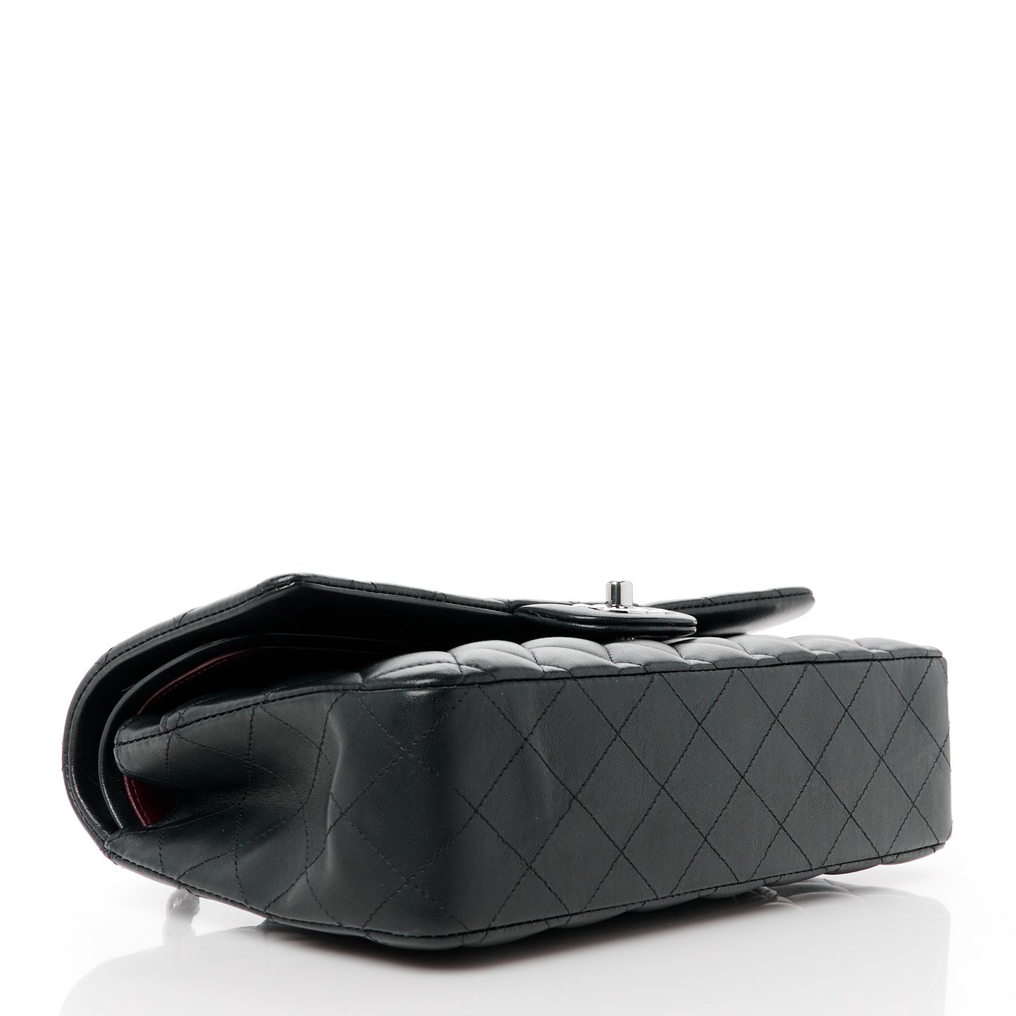 Lambskin Quilted Medium Double Flap Black