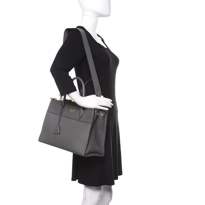 Prada Saffiano City Calfskin Medium Esplanade Tote Mercurio 2 of 10