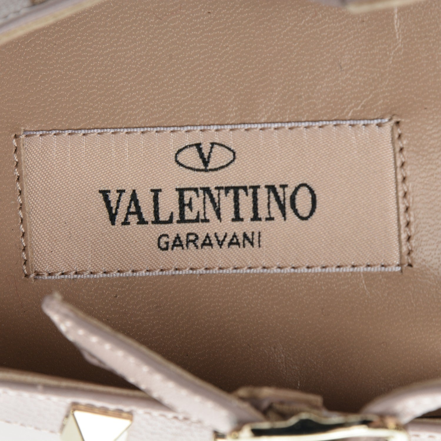 Valentino Garavani Patent Rockstud Cage Ballerina Flats 38 Poudre 8 of 9