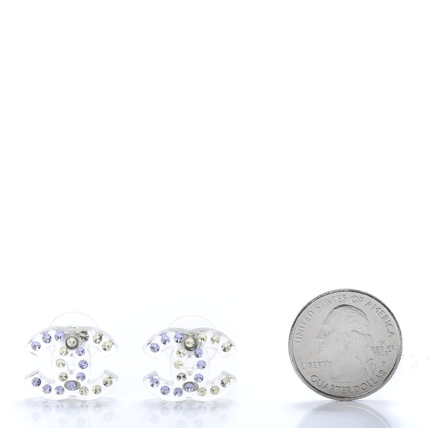 Resin Crystal CC Earrings Multi