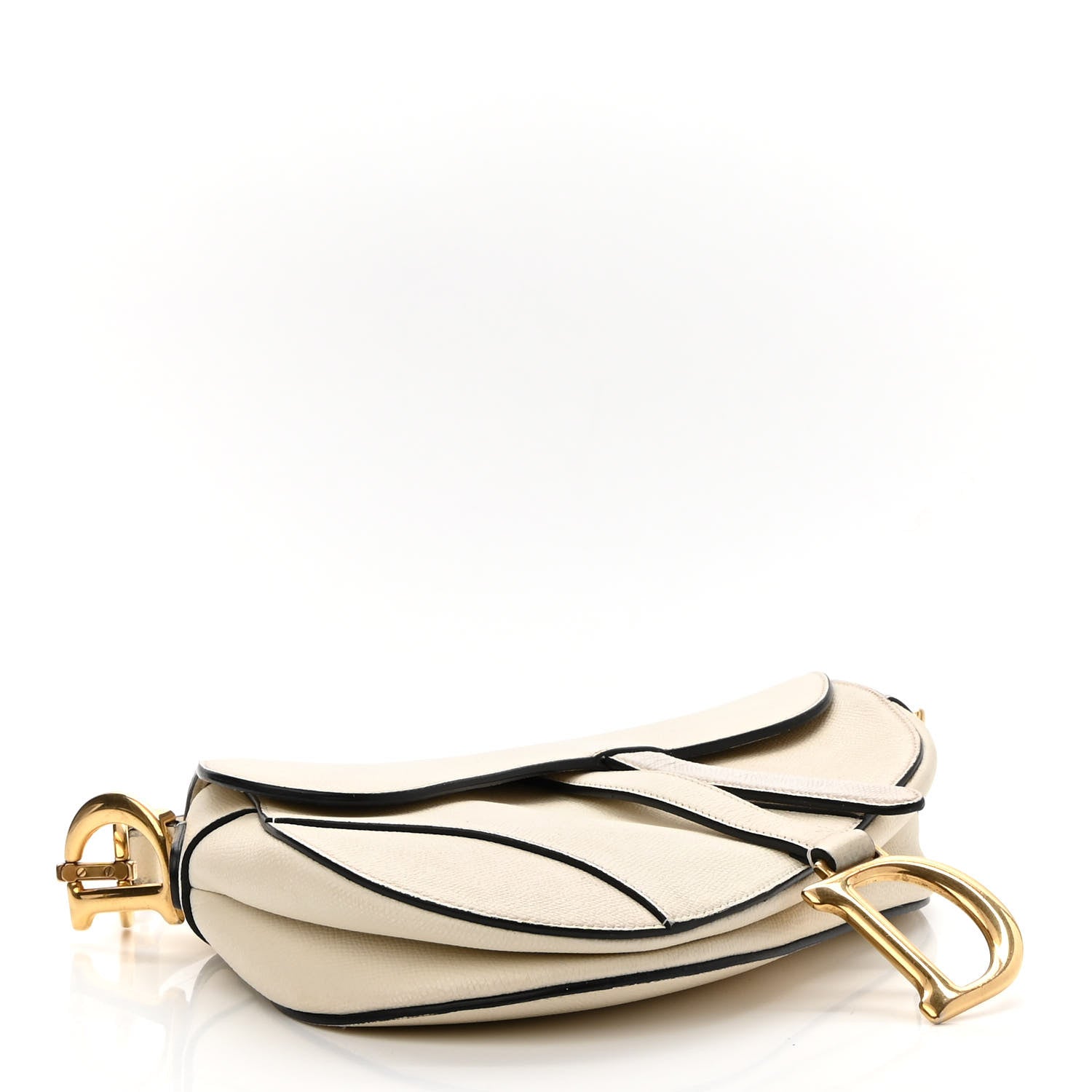Christian Dior Grained Calfskin Saddle Bag White 3 of 9