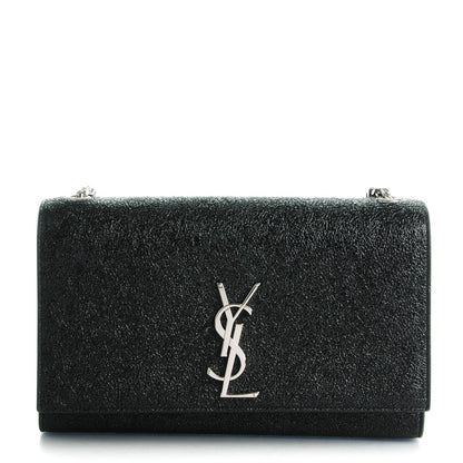 Saint Laurent Metallic Sparkle Calfskin Medium Monogram Kate Satchel Black 1 of 6