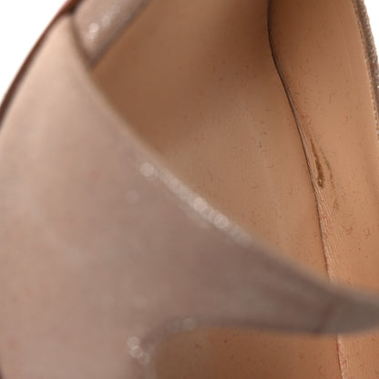 Christian Louboutin Iridescent Veau Velours Catchy One 100 Pumps 38 Nude 10 of 15