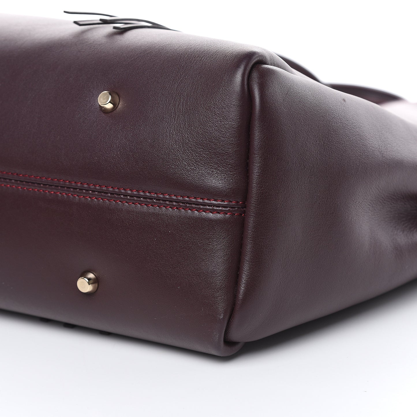 Smooth Calfskin Small Fringe Shopper Tote Aubergine