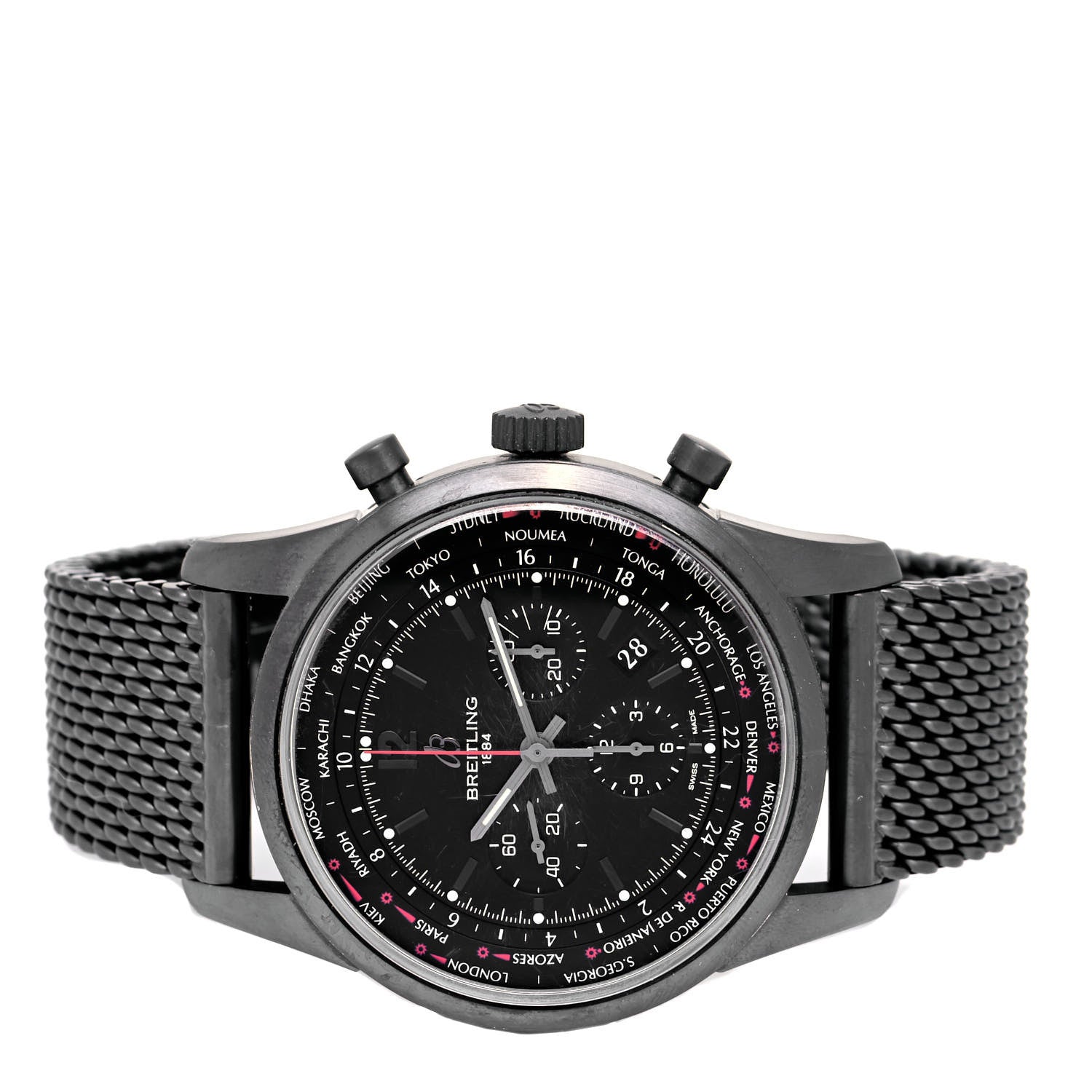 Breitling PVD Stainless Steel 46mm Transocean Unitime Chronograph Automatic Watch Black MB0510 1 of 5