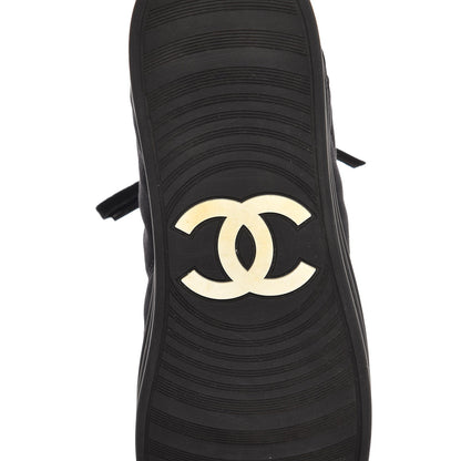 Chanel Canvas Suede Calfskin Zipped Sneakers 42 Black 8 of 10