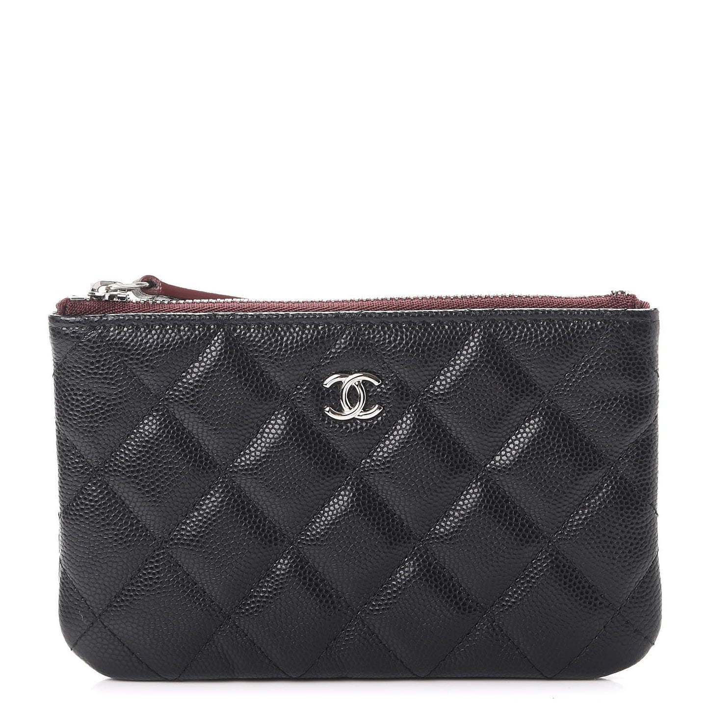 Caviar Quilted Small Cosmetic Case Black