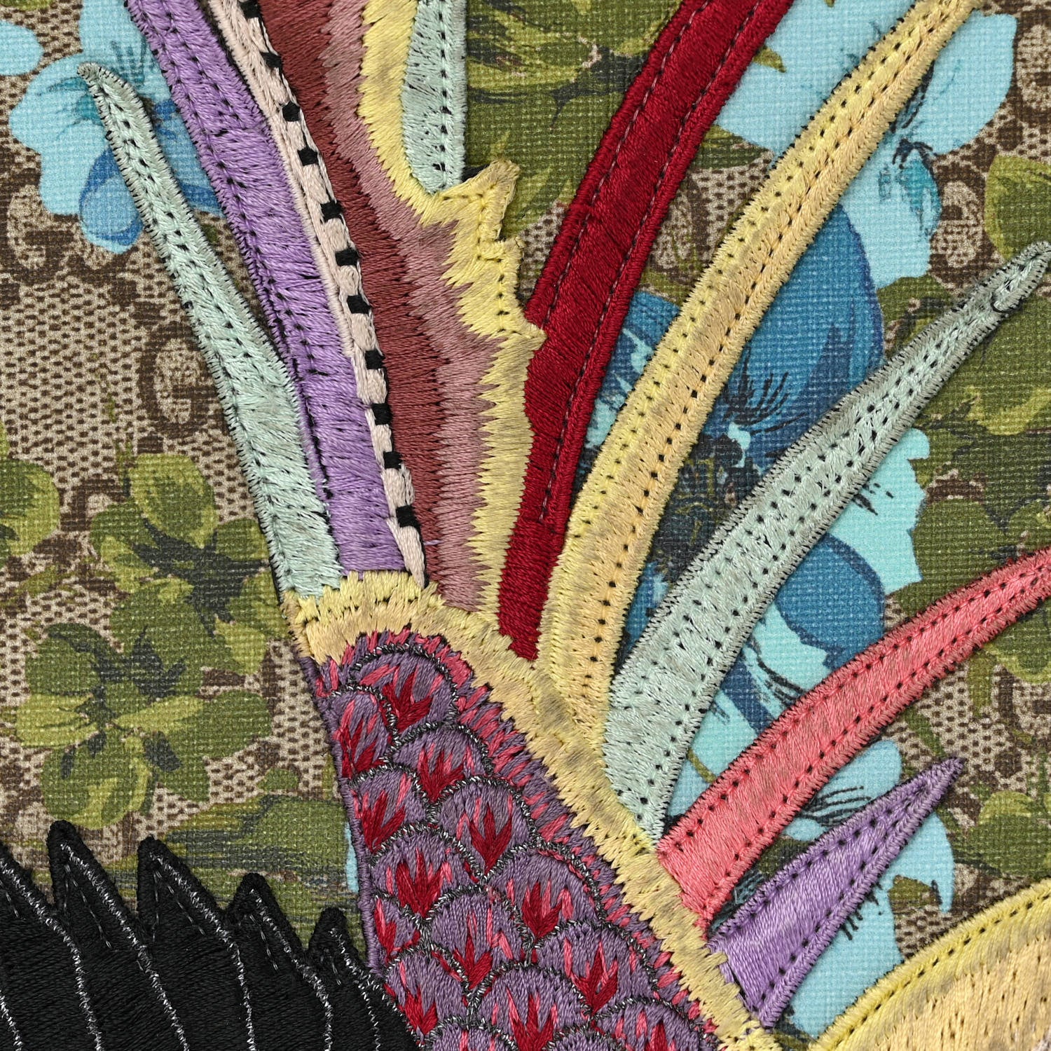 Gucci GG Supreme Monogram Blooms Bird Embroidered Dome Backpack 12 of 13