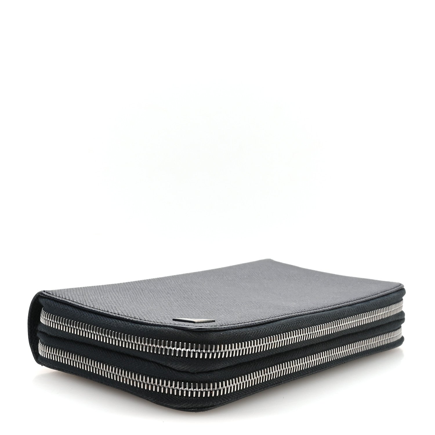 Prada Saffiano Metal Zip Around Travel Wallet Navy 4 of 6