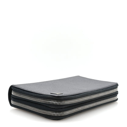 Prada Saffiano Metal Zip Around Travel Wallet Navy 4 of 6