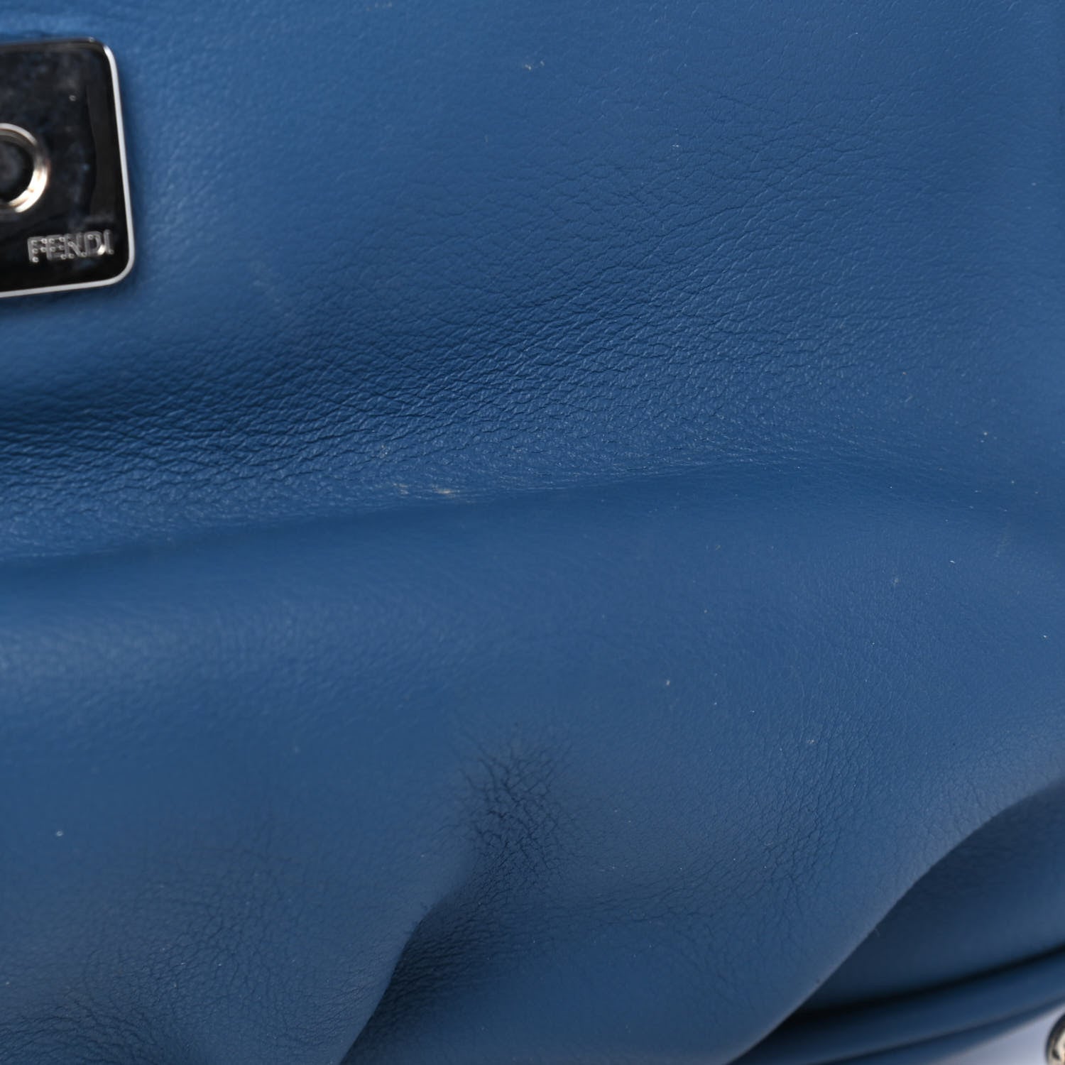 Fendi Vitello Flamingo Enamel Fendista Pouchette Crossbody Blu Cobalto 5 of 5