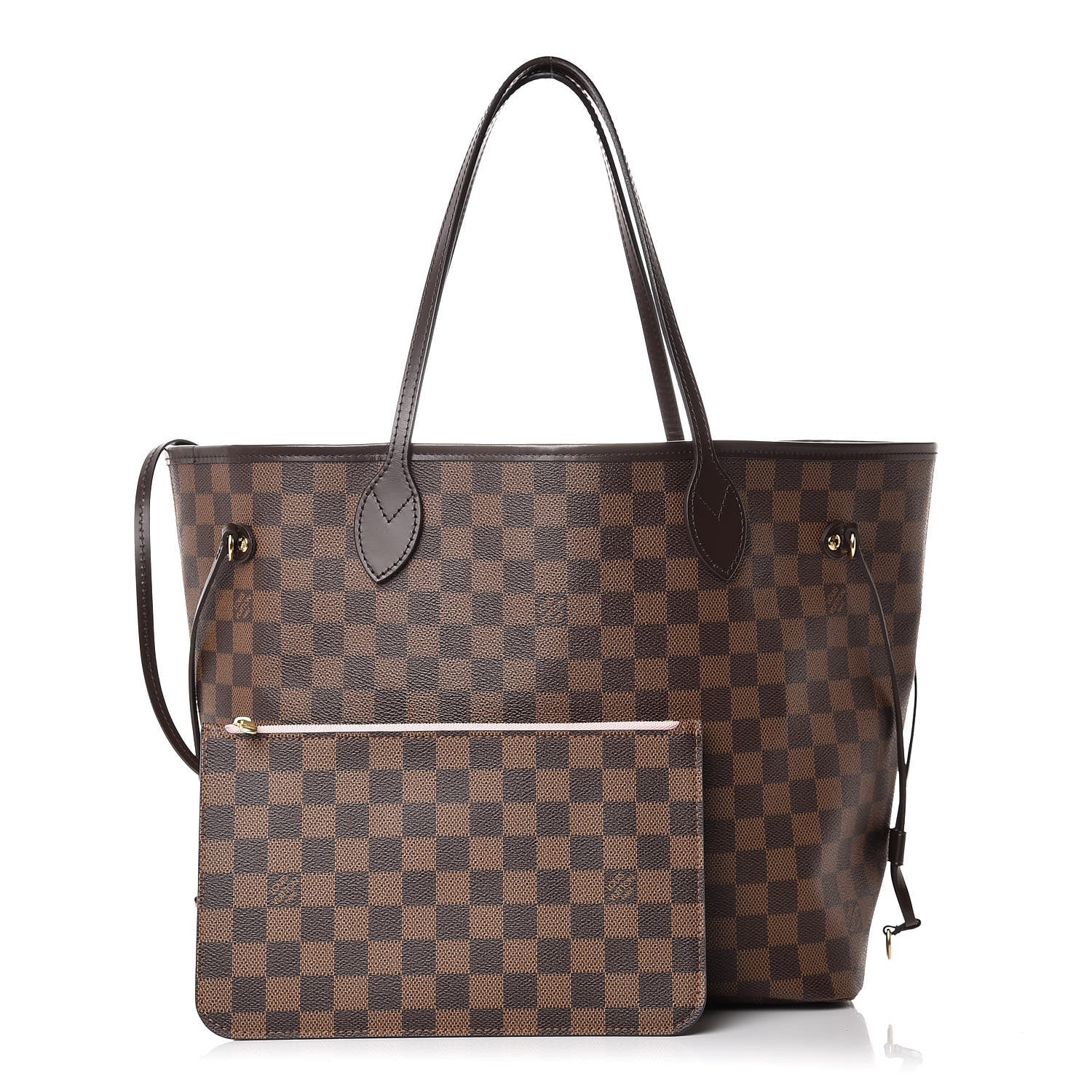 Louis Vuitton Damier Ebene Neo Neverfull MM Rose Ballerine 1 of 11