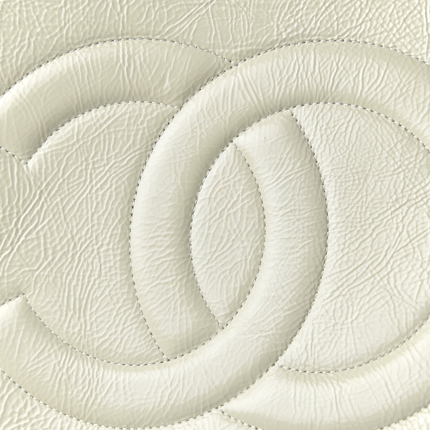 Chanel Shiny Aged Calfskin North South Shopping Bag White 10 of 12