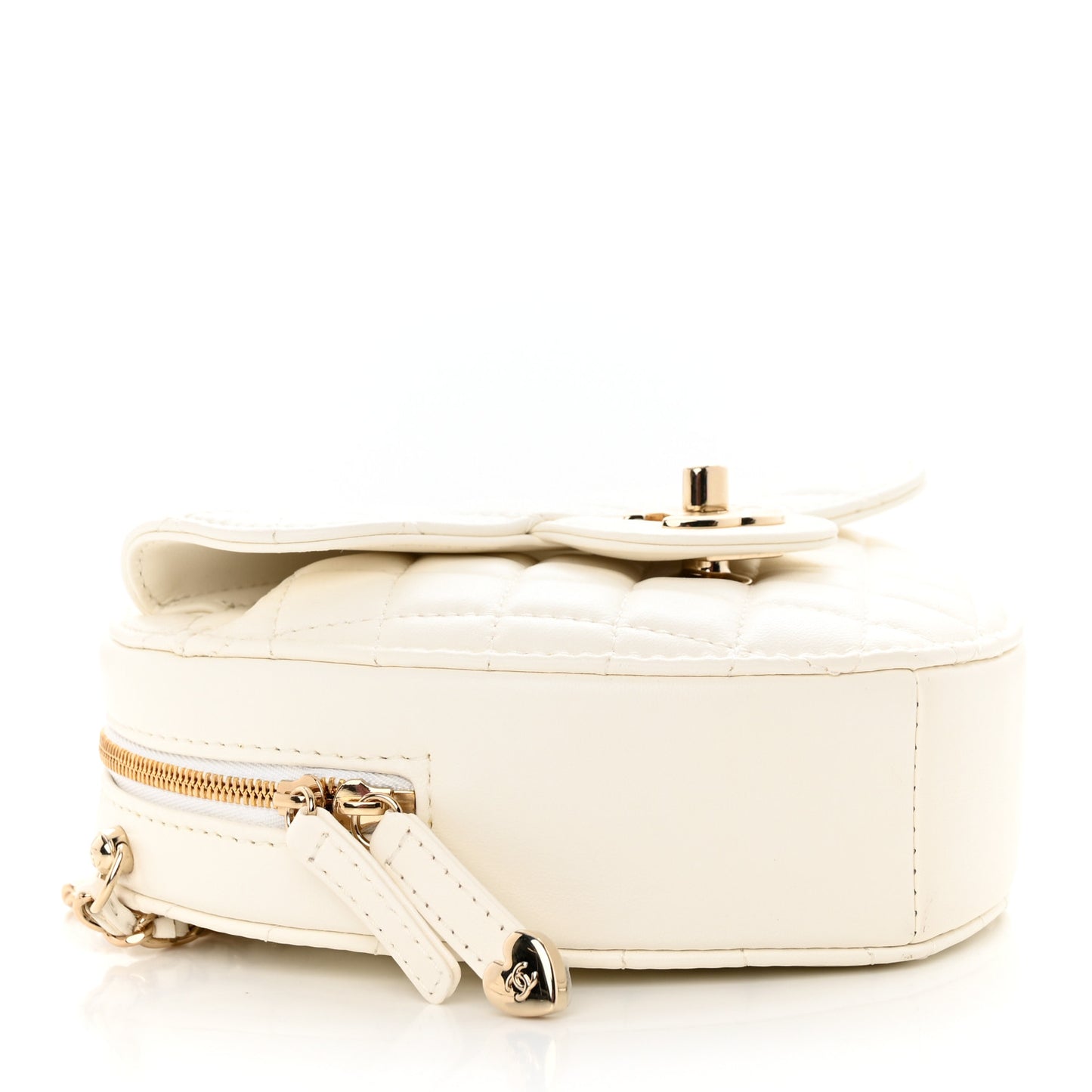 Lambskin Quilted CC In Love Heart Bag White