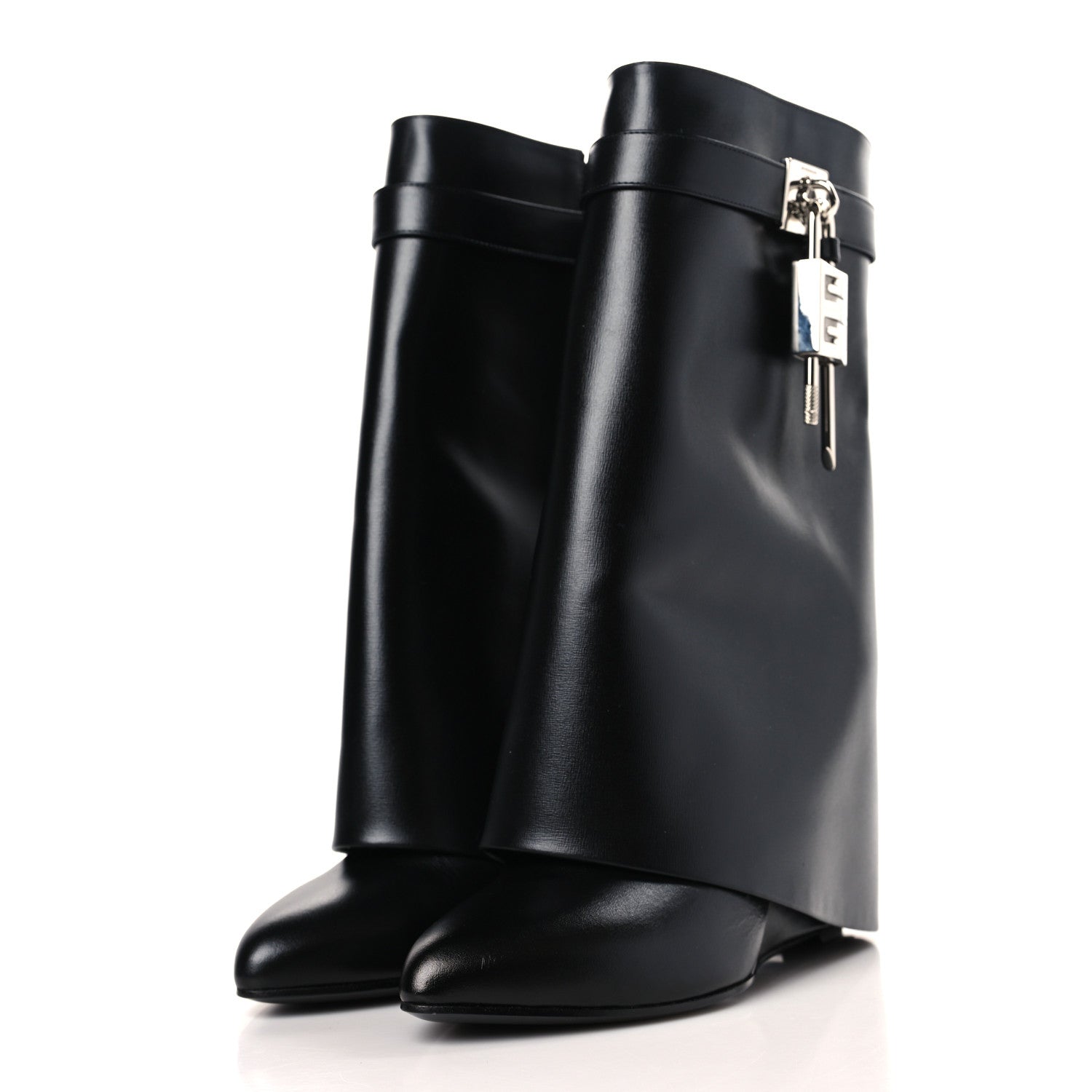 Givenchy Calfskin Shark Lock Ankle Boots 41 Black 3 of 7