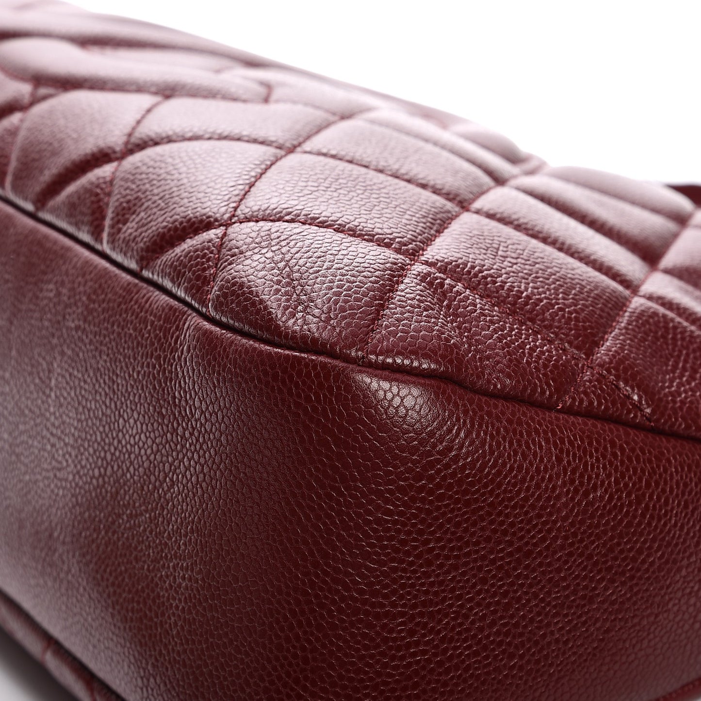 Caviar Quilted Timeless CC Soft Tote Dark Red