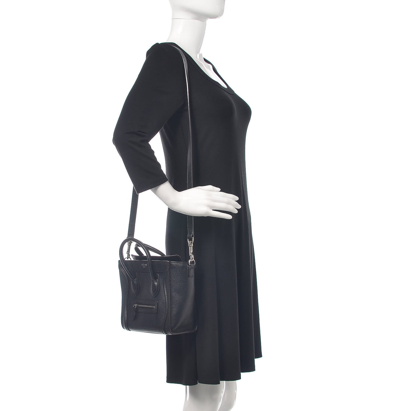 Drummed Calfskin Nano Luggage Black