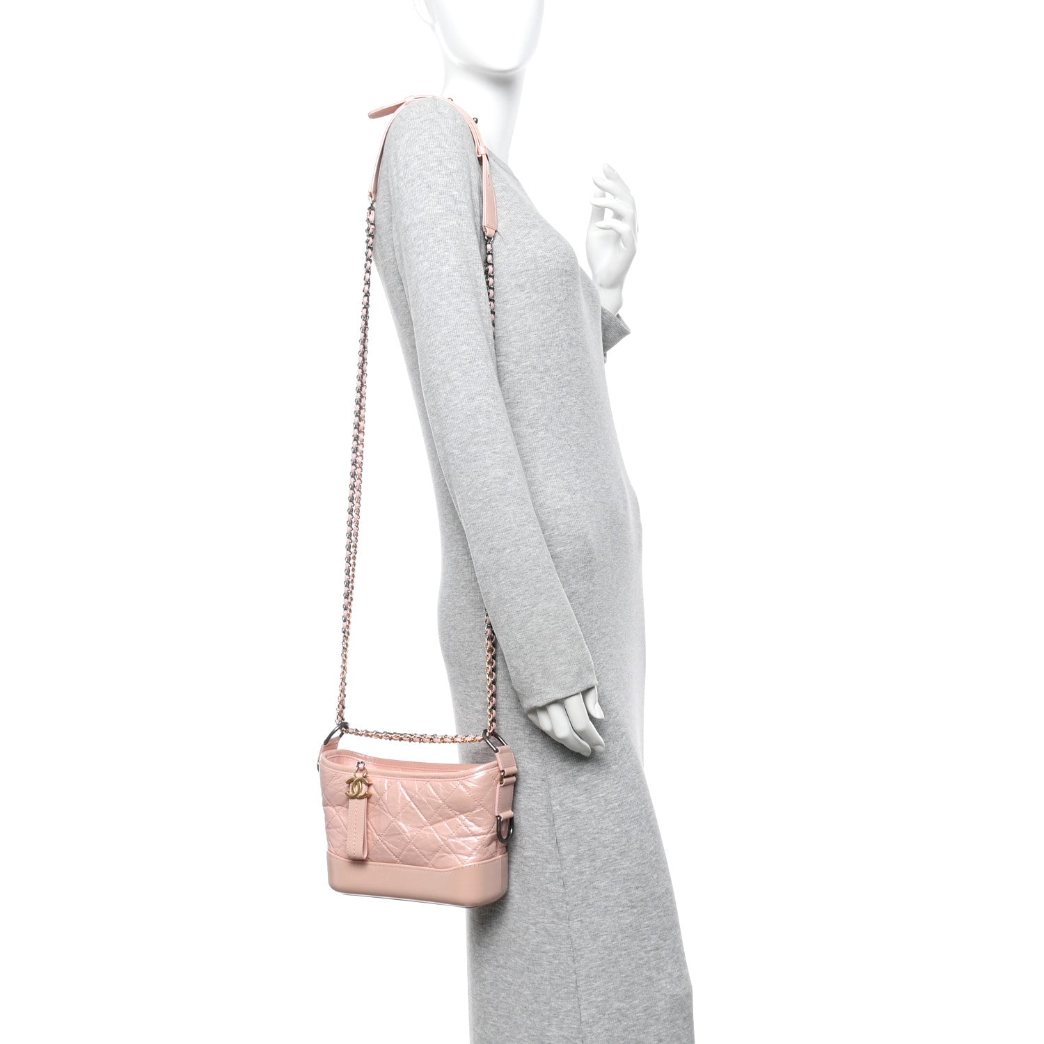 Chanel Iridescent Aged Calfskin Quilted Small Gabrielle Hobo Rose 2 of 9