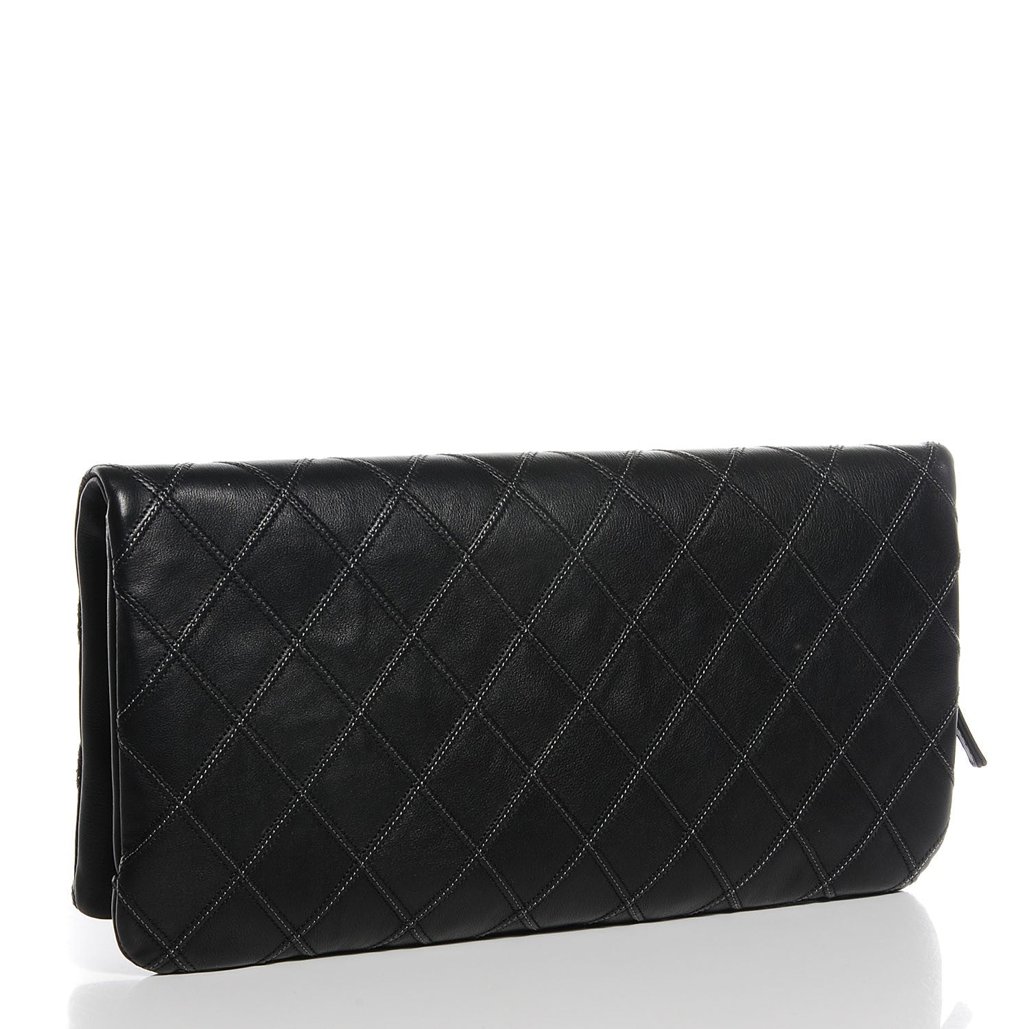 Chanel Calfskin Stitched Thin City Clutch Black 3 of 9