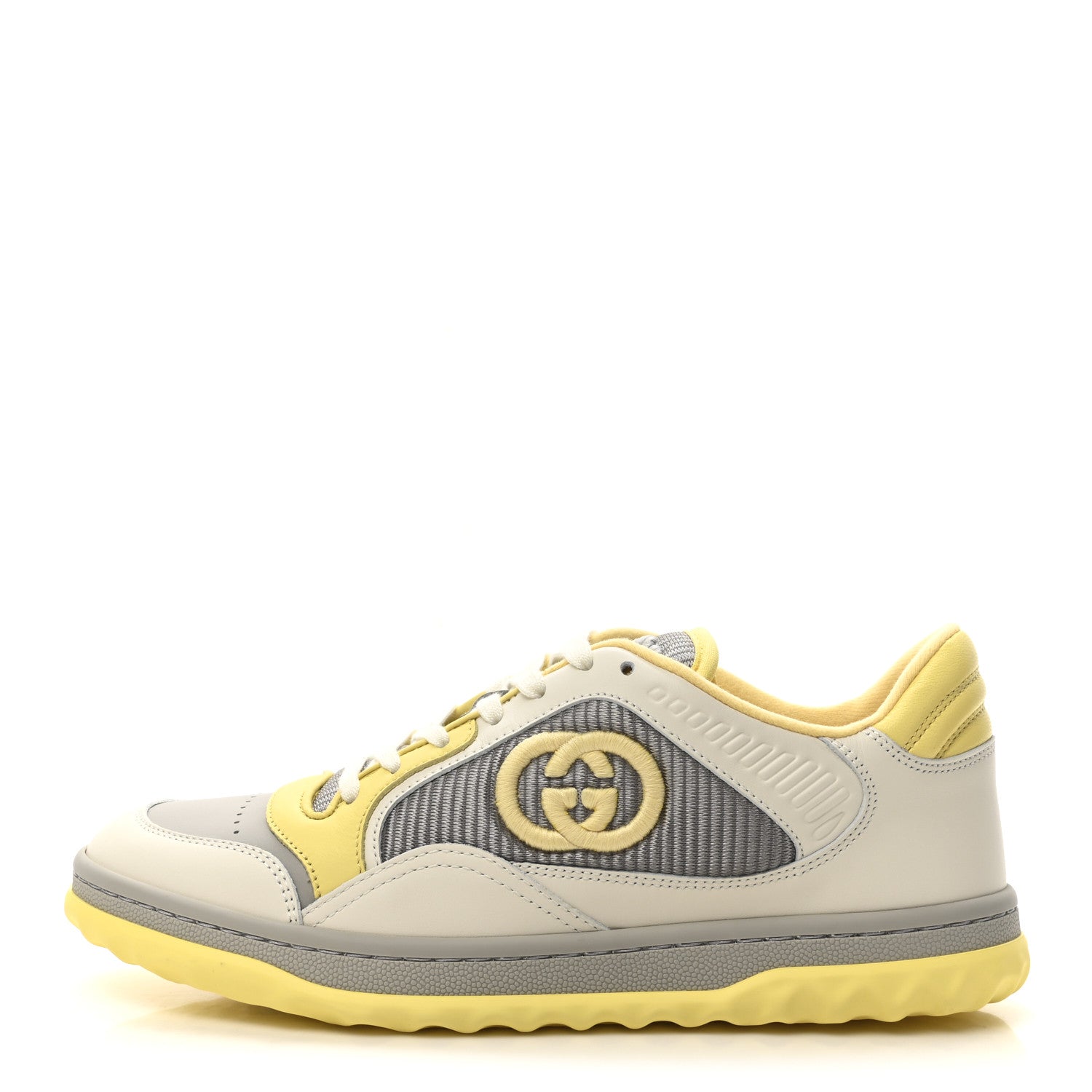 Gucci Dali Soft Calfskin Womens Mac80 Sneakers 35 Off White Grey Sky Yellow 38.5 Off White Grey Sky Yellow 1 of 10
