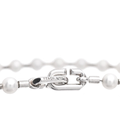 Tiffany Sterling Silver Pearl 7-8mm HardWear Bracelet 4 of 4