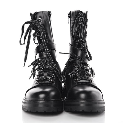 Valentino Garavani Smooth Calfskin Rockstud Buckled 25mm Combat Boots 39 Black 2 of 11