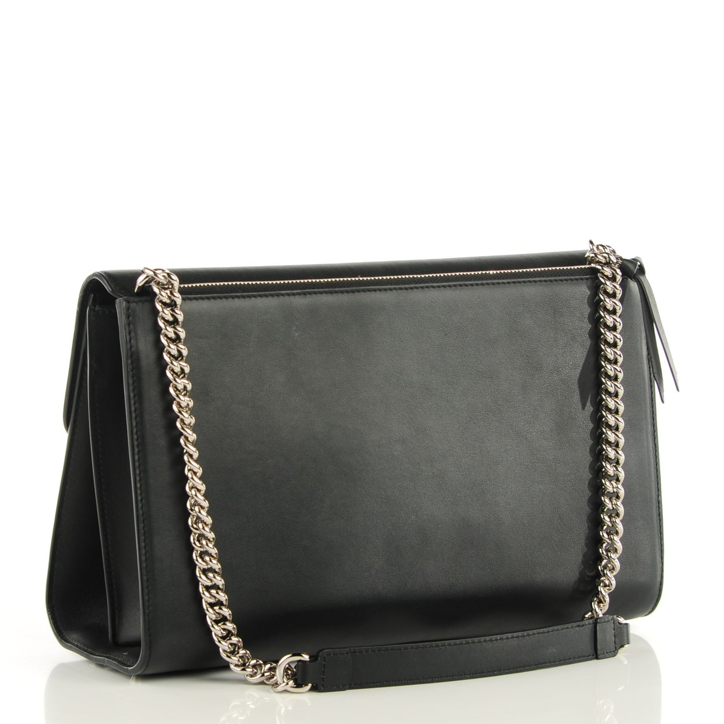 Moon Calfskin Medium Interlocking G Shoulder Bag Black